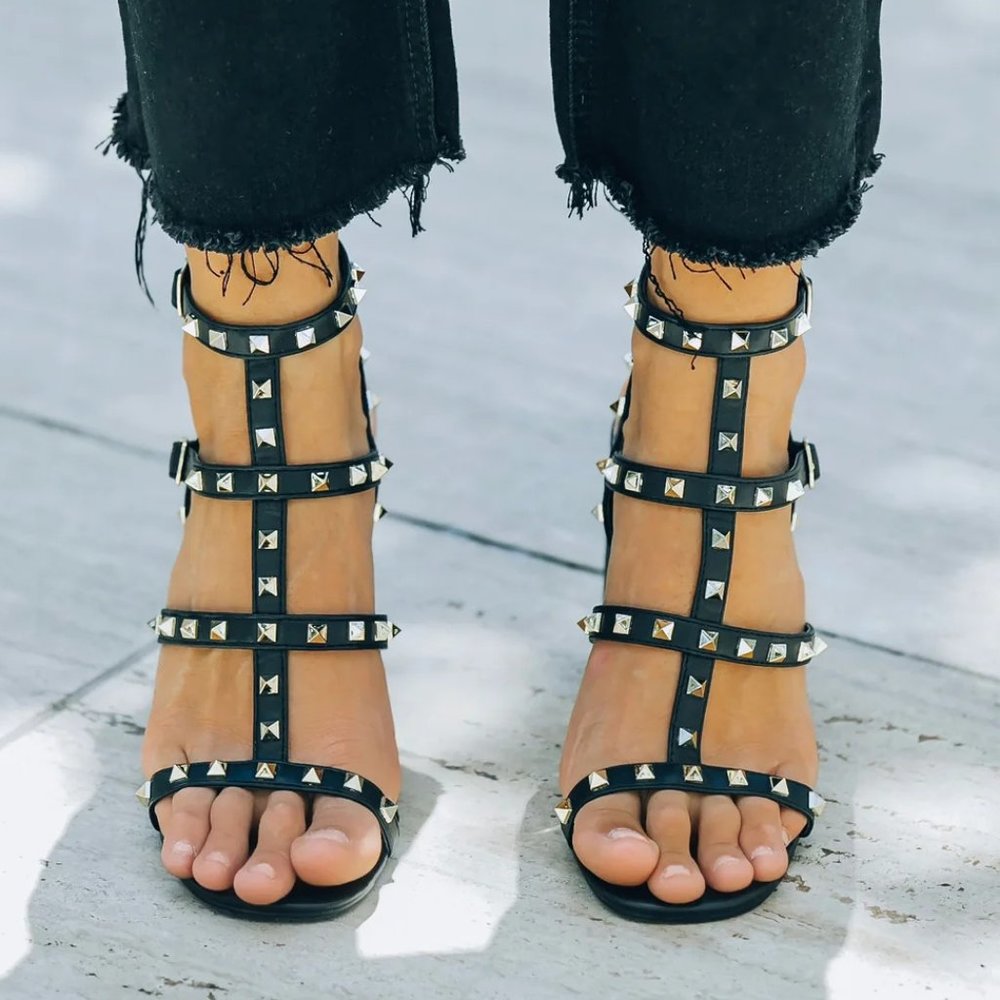 Vici Roxy Studded Strappy Heeled Sandal